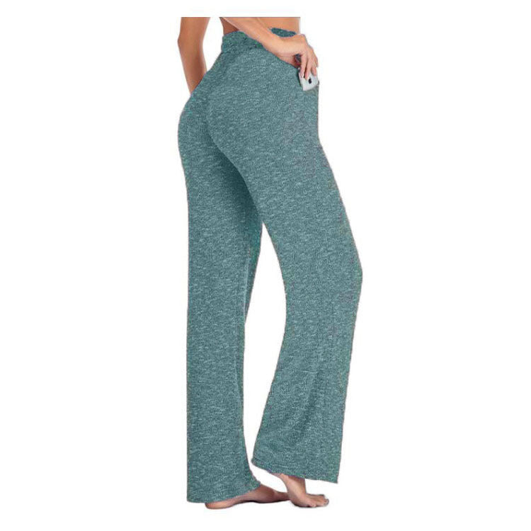 Pantalon de yoga décontracté polyvalent pour femme Pantalon à jambe large