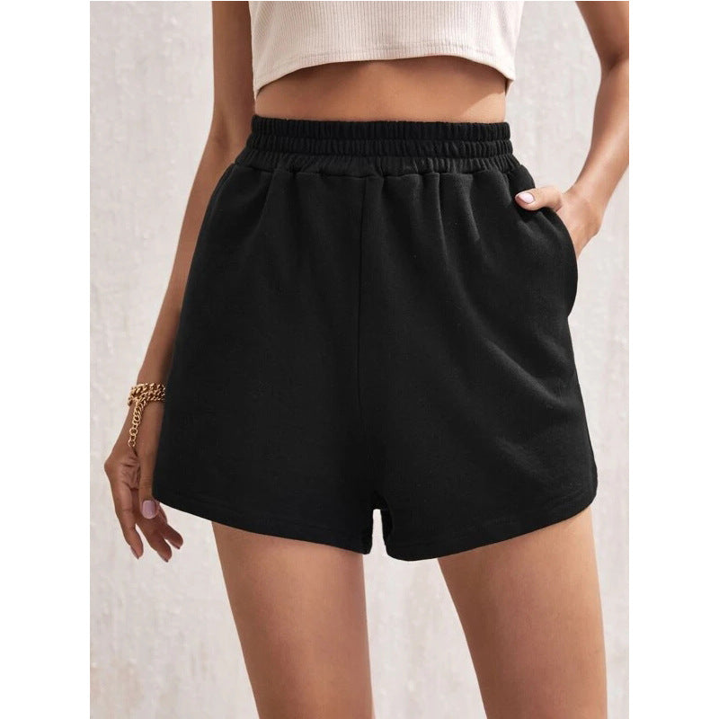 Short ample à taille élastique et jambes larges pour femme