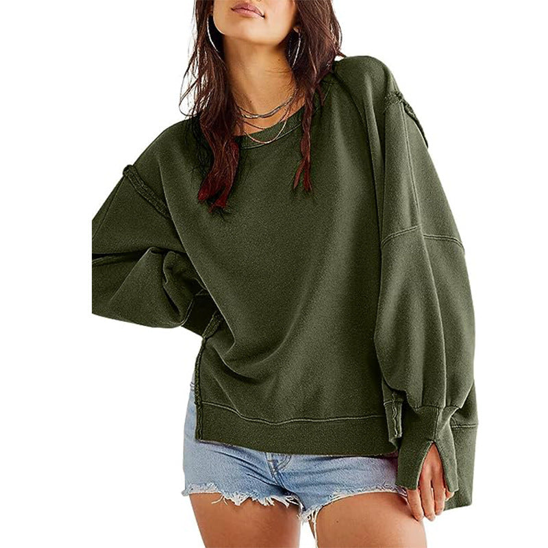 Women's Oversized Side Slit Long Sleeve For Sweaters