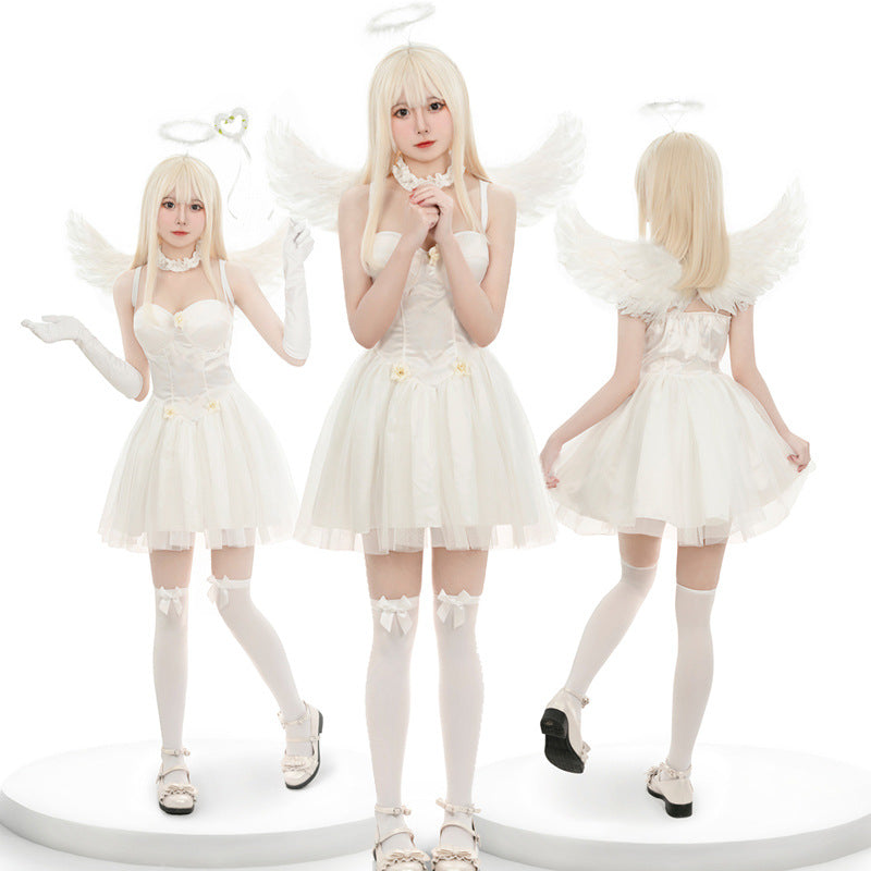 Costumes de personnages d'ange noir et blanc pour Halloween