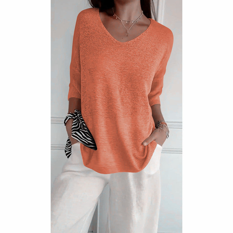 Women's Casual Basic Style Slimming Sleeve Solid Sweaters