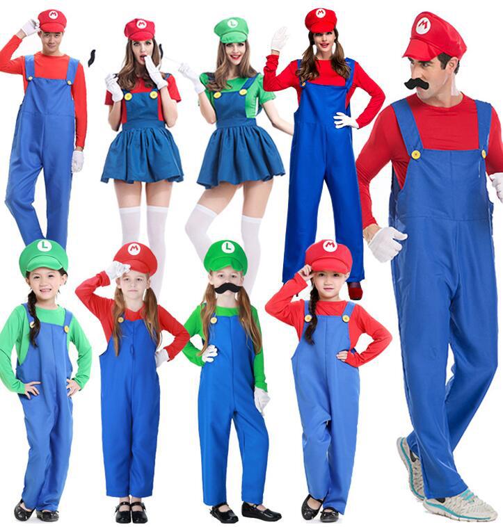 Costumes de Mario Mary pour jeux de rôle parents-enfants pour Halloween