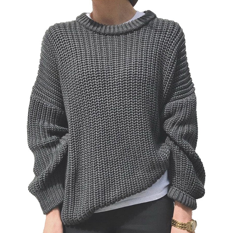 Women's Pullover With Round Neck Fashion Solid Sweaters