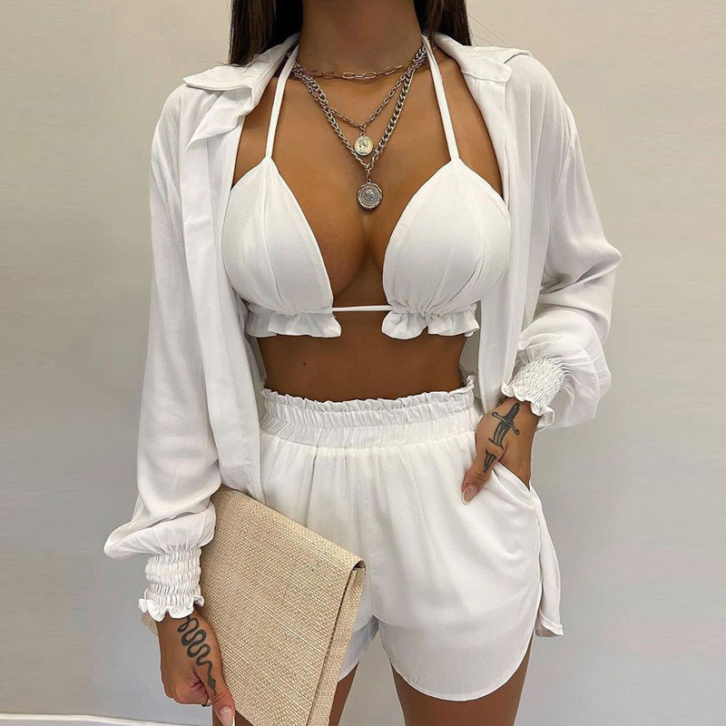 Women's Sexy Three-piece Autumn Beach Fashion Suits