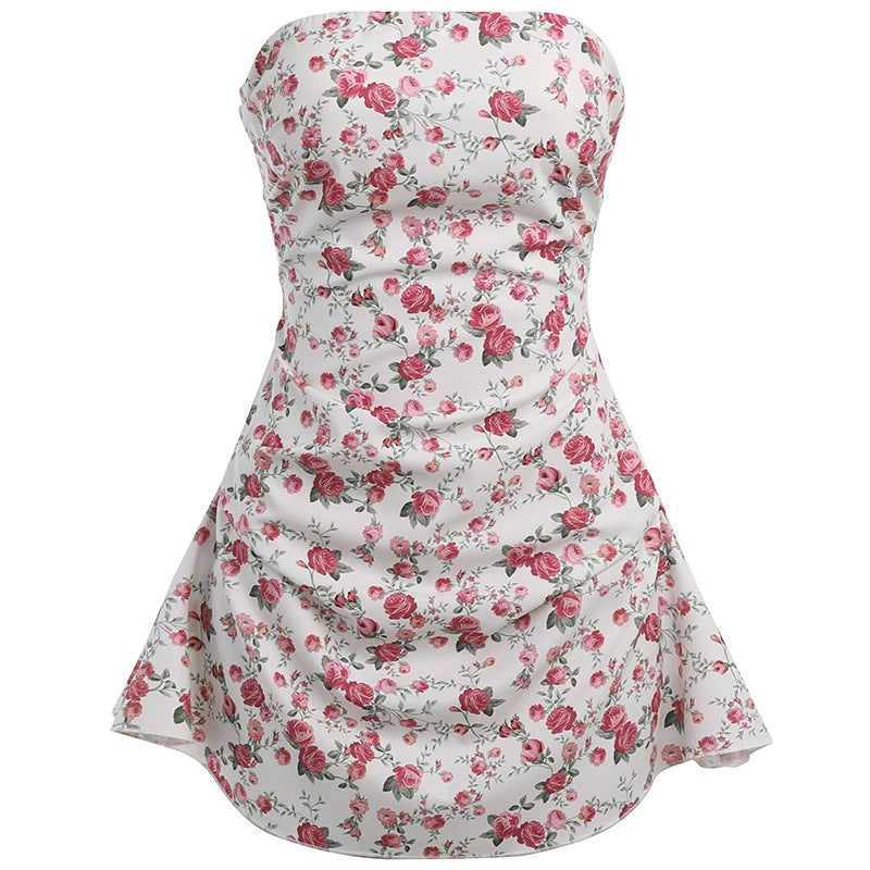 Women's Tube Floral Bare Back Dress Casual Dresses