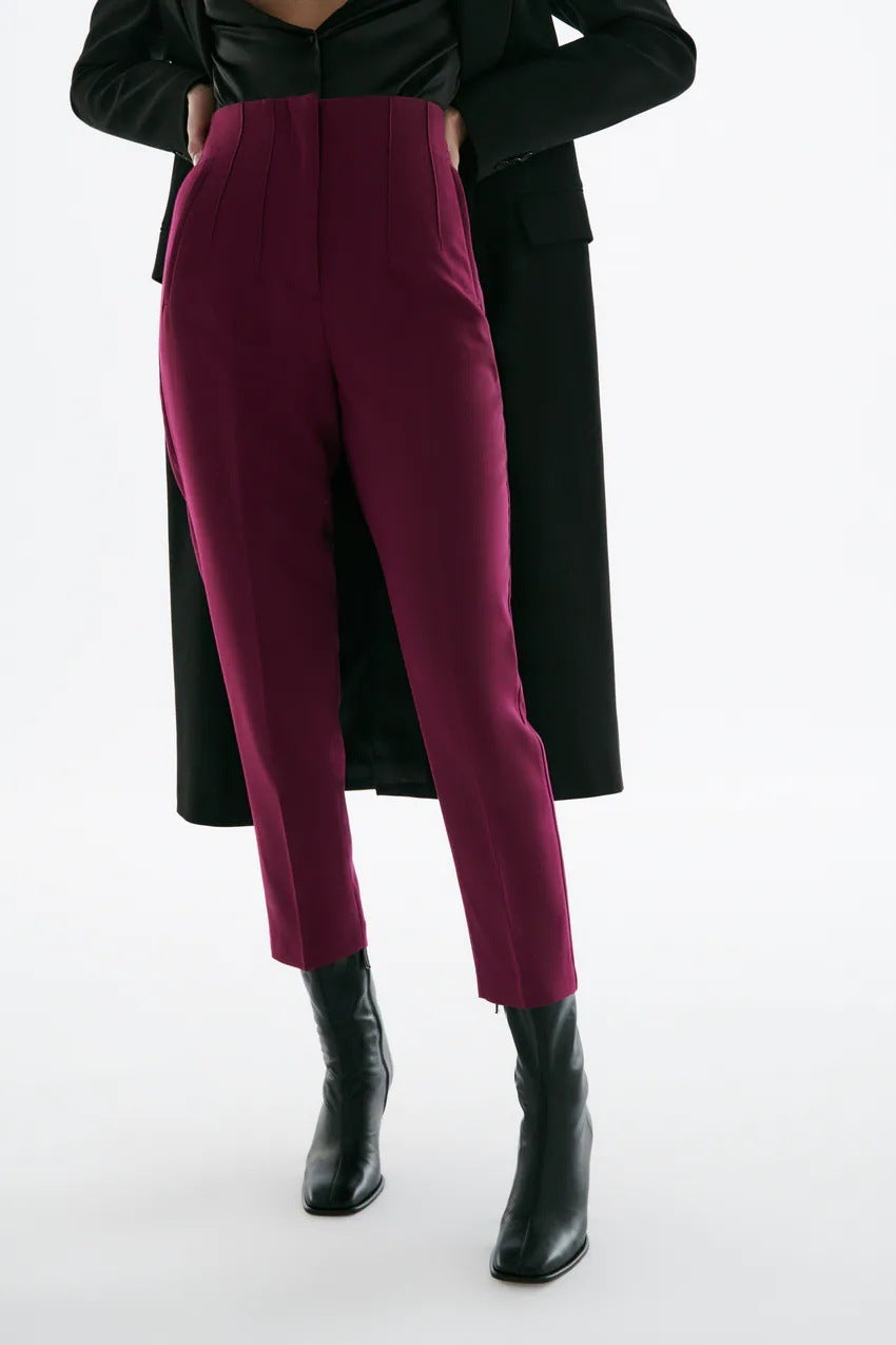 Pantalon décontracté slim taille haute pour femme à long terme pour le printemps