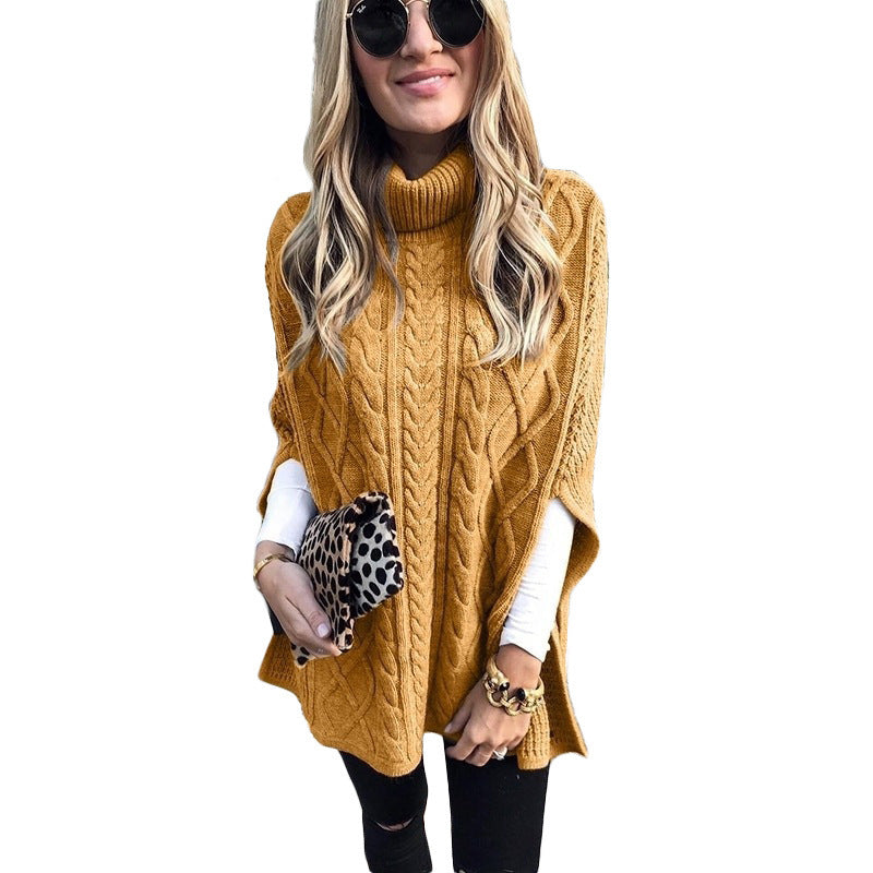 Women's Autumn Turtleneck Solid Color Street Hipster Loose Sweaters