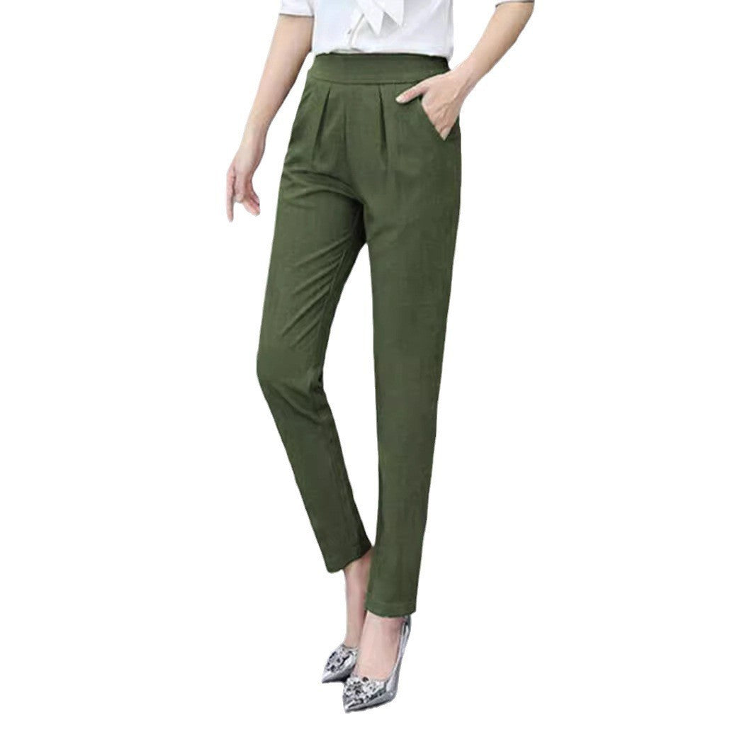 Pantalon moulant moulant pour femme, coupe slim, drapé, sarouel, décontracté, tendance, pour l'extérieur