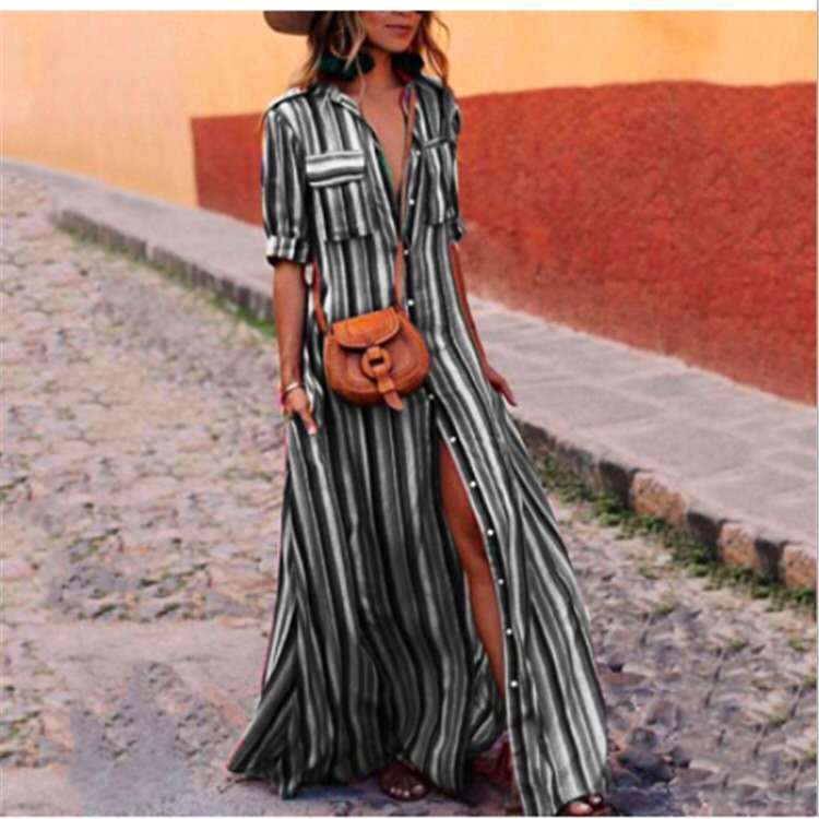 Women's Casual Innovative Striped Printed Dress Dresses