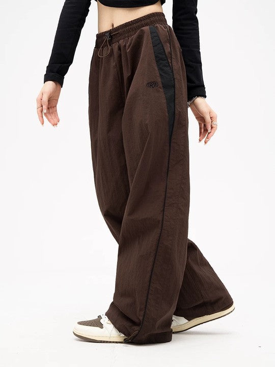 Pantalon de jogging taille élastique style hip-hop ample et haut