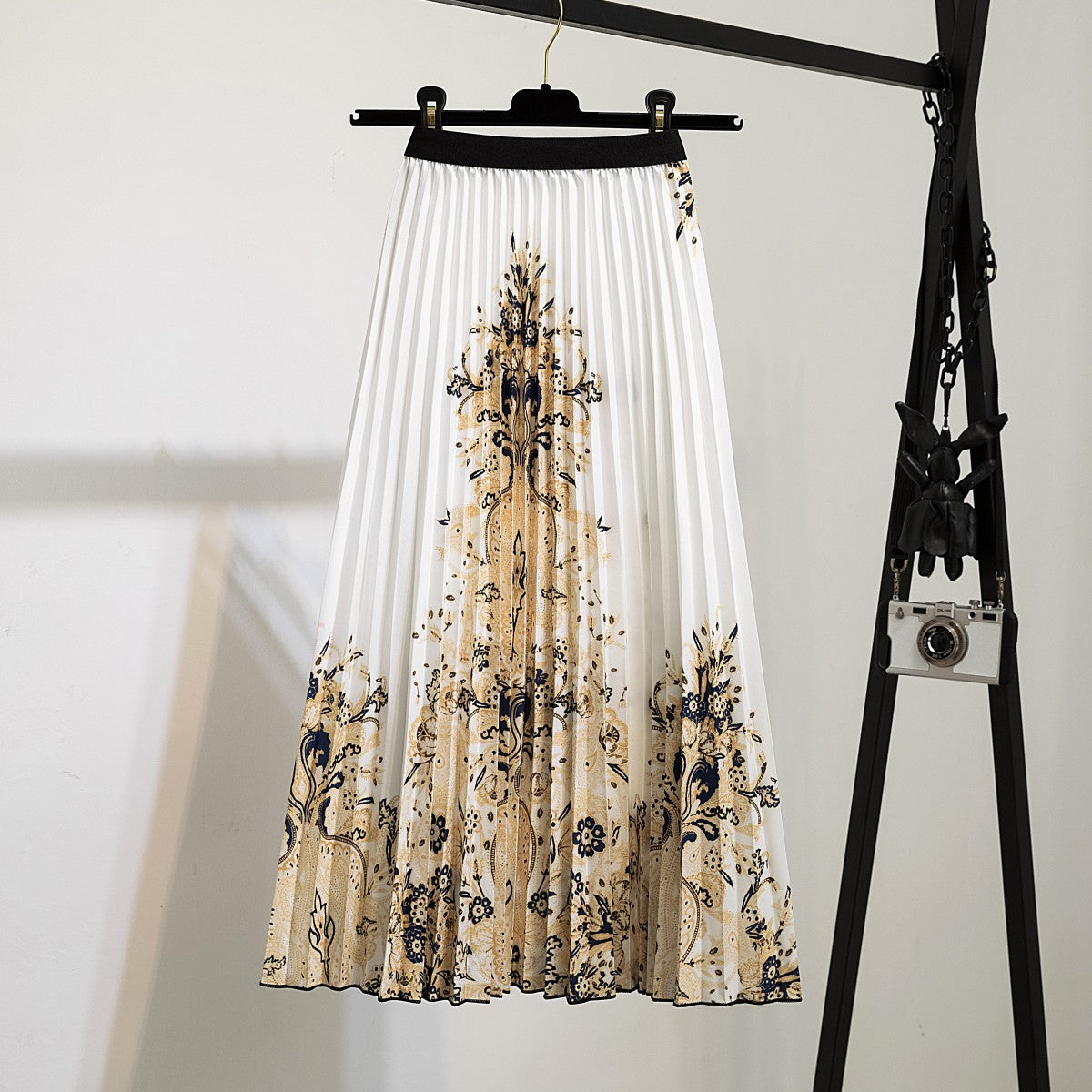 Women's New Half Printed Cartoon Pleated Skirts