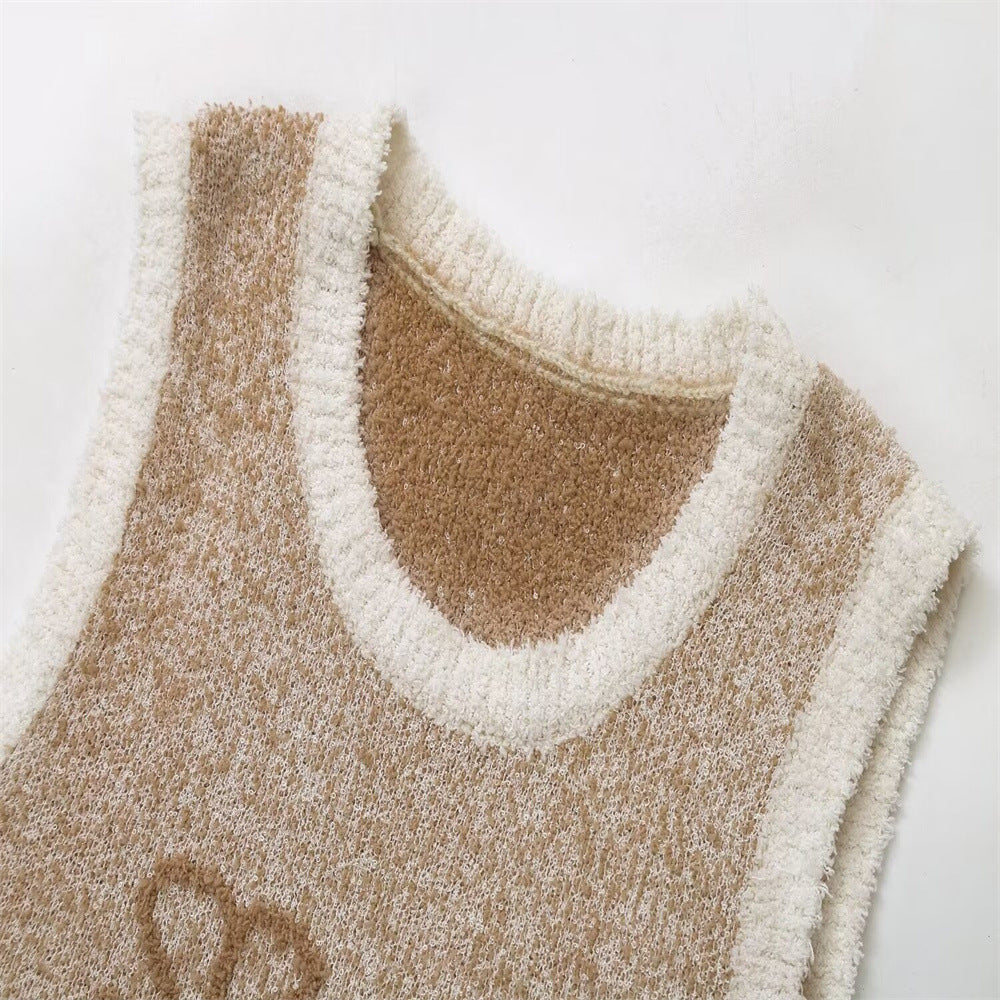 Classy Spring Fashion Jacquard Sleeveless Knitted Sweaters