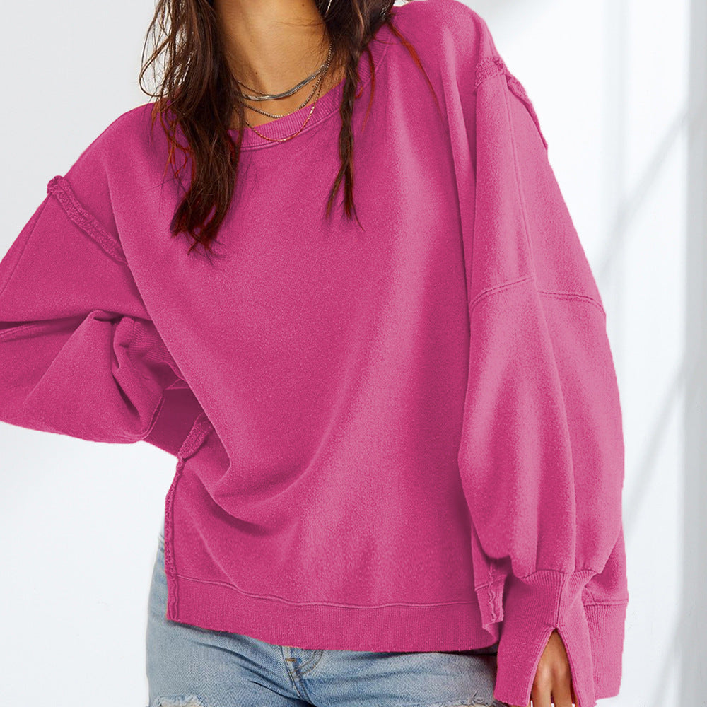 Women's Oversized Side Slit Long Sleeve For Sweaters