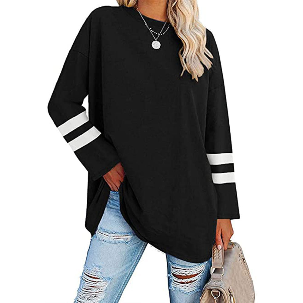 Women's T-shirt Color Loose Shoulder Sleeve Round Blouses