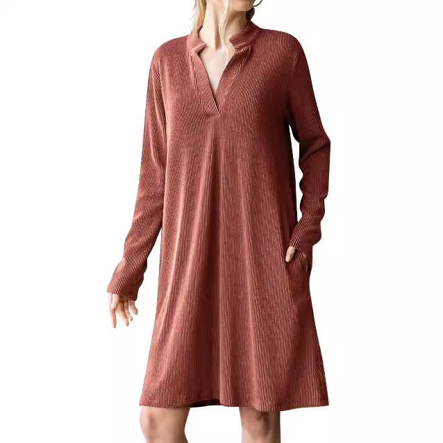 Women's Versatile Long Sleeve Loose Dress Dresses