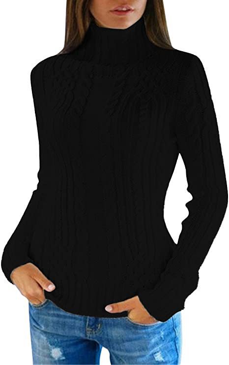 Durable Women's Turtleneck Fashion Slim Fit Sweaters