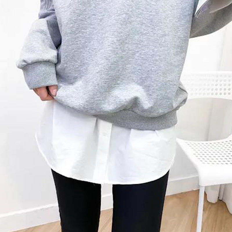 Dress Fake Hem Two-piece White Edge Shirt Skirts