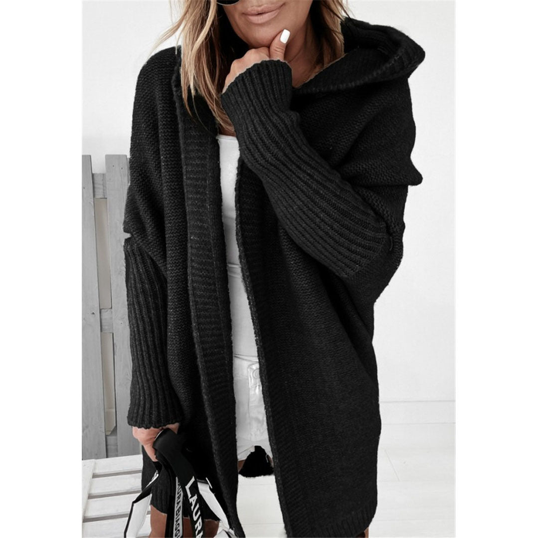 Classic Casual Hooded Knit With Pockets Sweaters