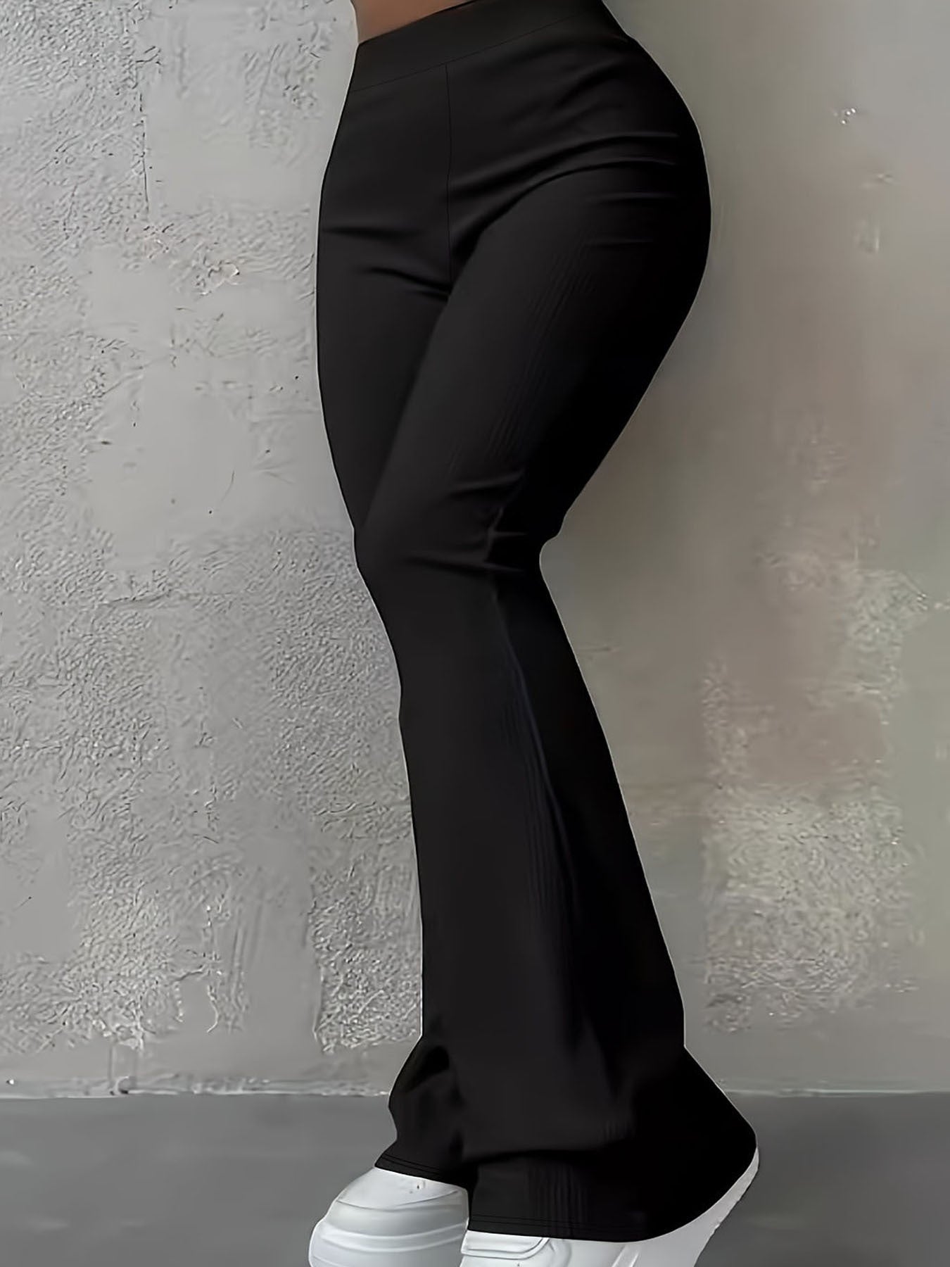 Pantalon décontracté simple et tendance pour femme, coupe slim, côtelé, couleur unie