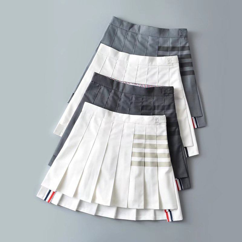 Women's Summer High Waist Preppy Style Irregular Pleated Skirts