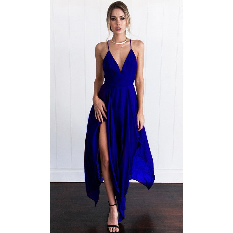 Nightclub Sexy Backless Sleeveless Strap Dress Dresses