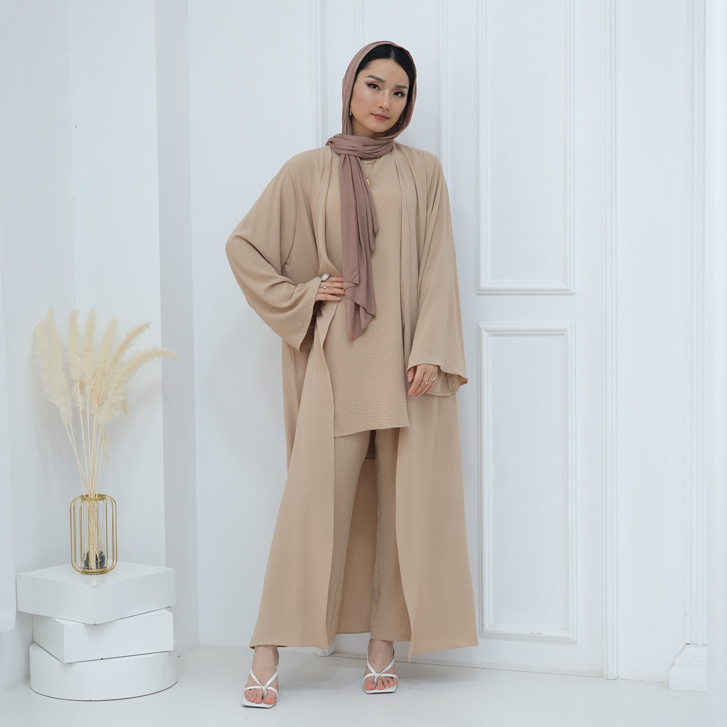 Beautiful Slouchy Turkey Solid Color Three-piece Suits