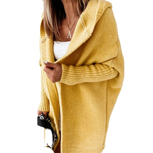 Classic Casual Hooded Knit With Pockets Sweaters