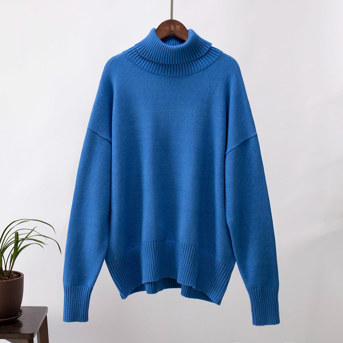 Women's Solid Color Turtleneck Loose Pullover Sweaters