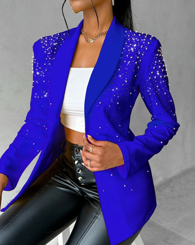 Blazers à perles à bulles décontractés à la mode pour femmes