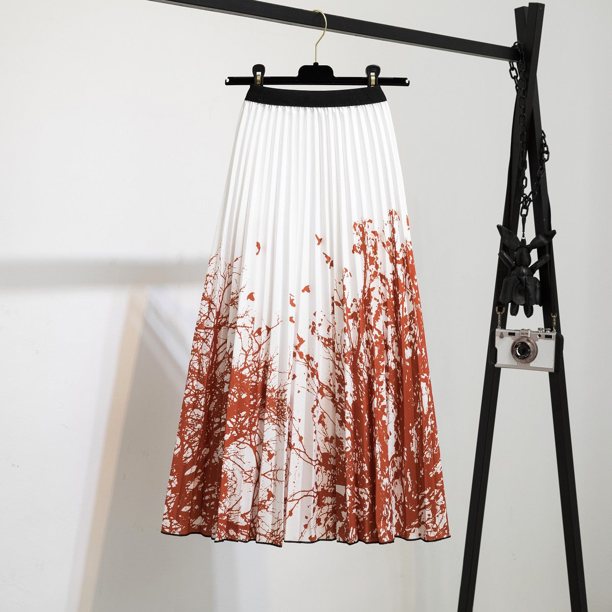 Women's New Half Printed Cartoon Pleated Skirts