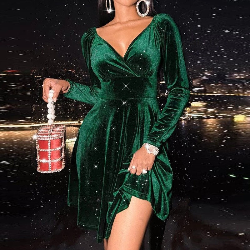 Women's Christmas Long-sleeved Dress Fashionable Holiday For Dresses