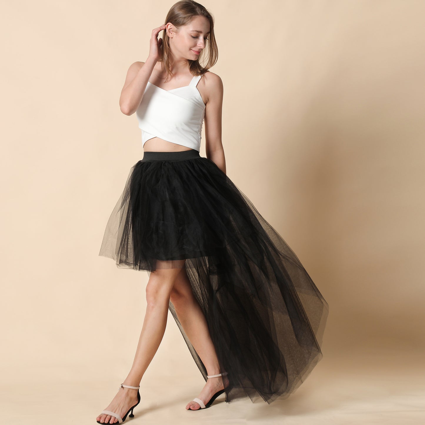 Tulle Sexy Black Mesh Front Back Skirts