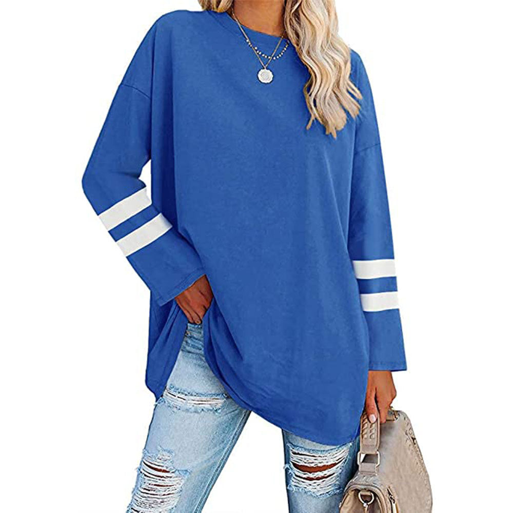 Women's T-shirt Color Loose Shoulder Sleeve Round Blouses