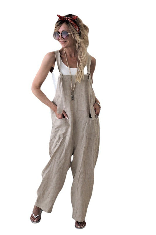 Salopette multicolore style tendance avec poches pantalon