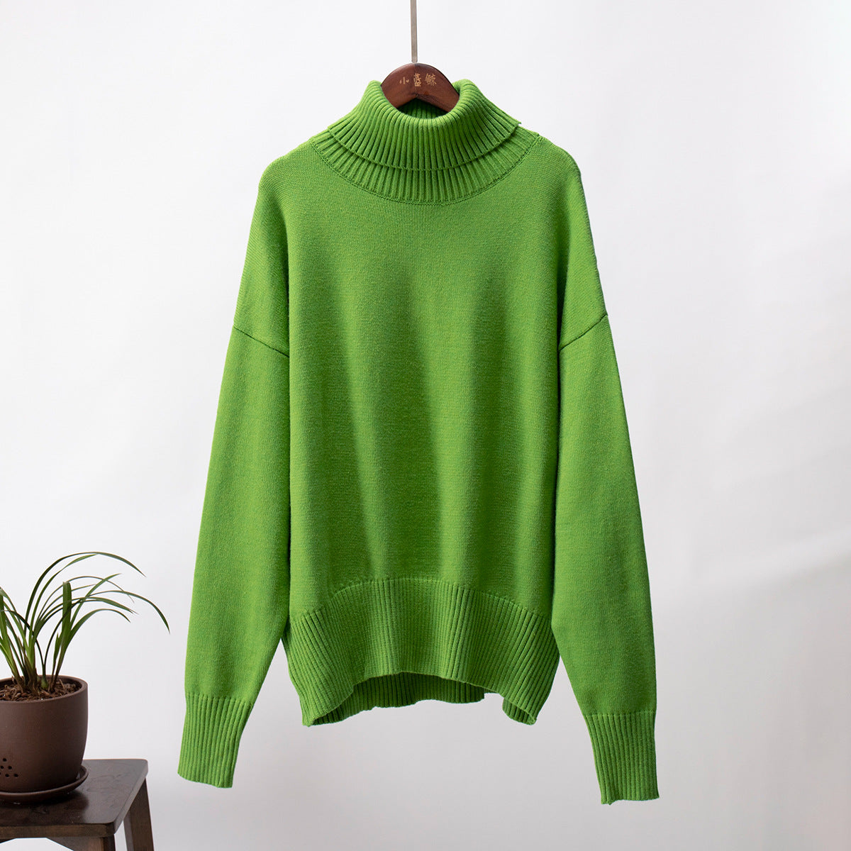 Women's Solid Color Turtleneck Loose Pullover Sweaters