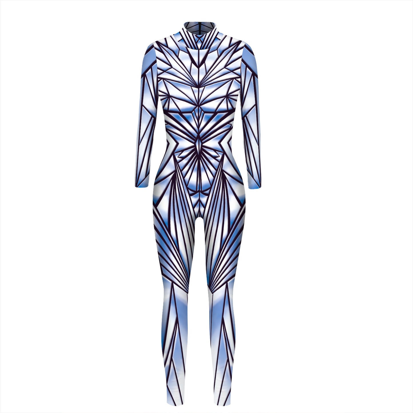 Women's Machine Skeleton Digital Printed Wear Slim-fit Costumes