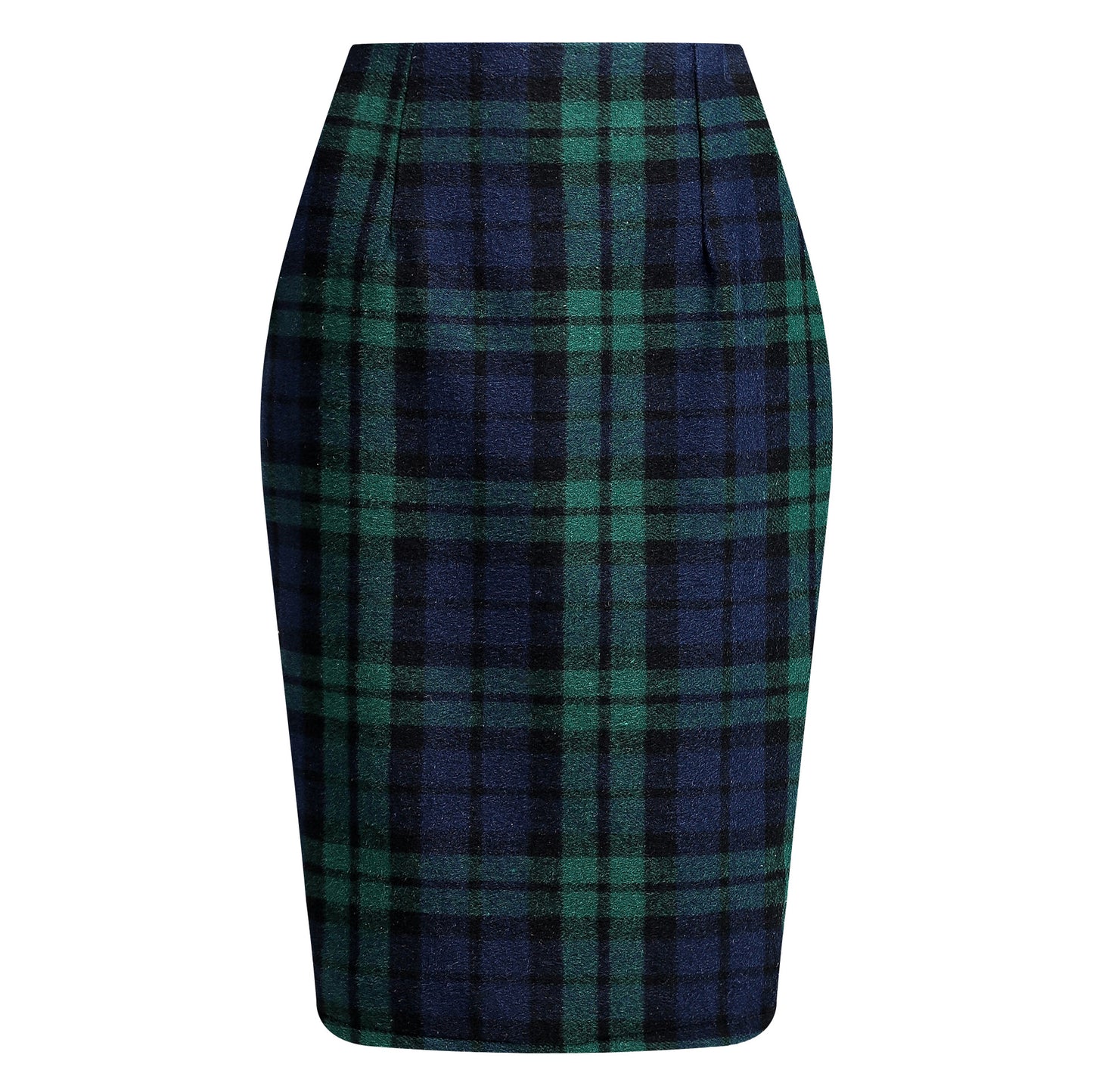 Women's Tartan High Waist Tight Knee-length Wool Skirts