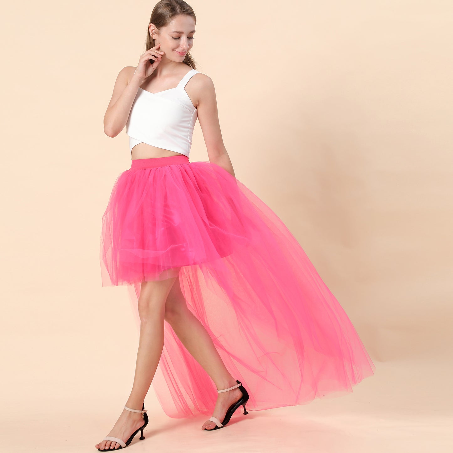 Tulle Sexy Black Mesh Front Back Skirts