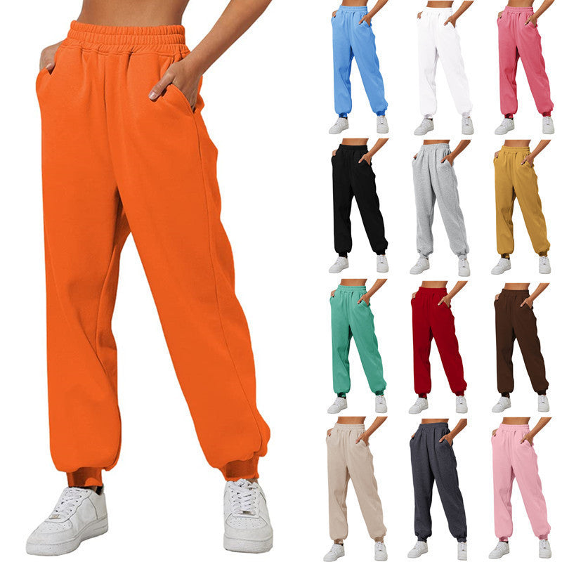 Pantalon de jogging décontracté et confortable pour femme avec taille ample