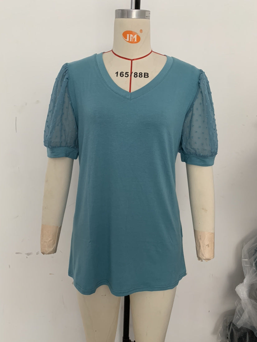 Women's Summer T-shirt Solid Color And Simple Blouses