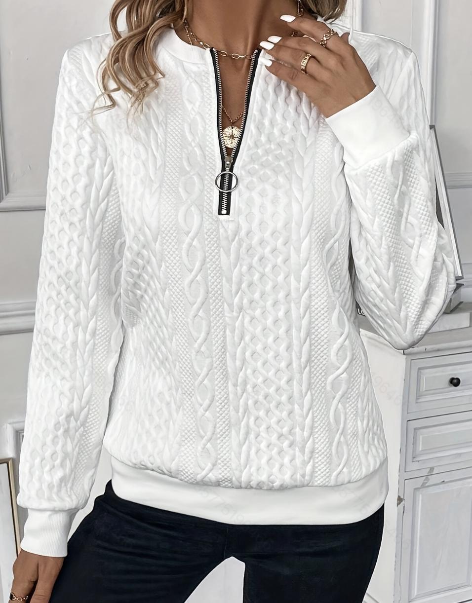 Women's Hoodie Quilted Casual Sweatshirt Zipper Sweaters