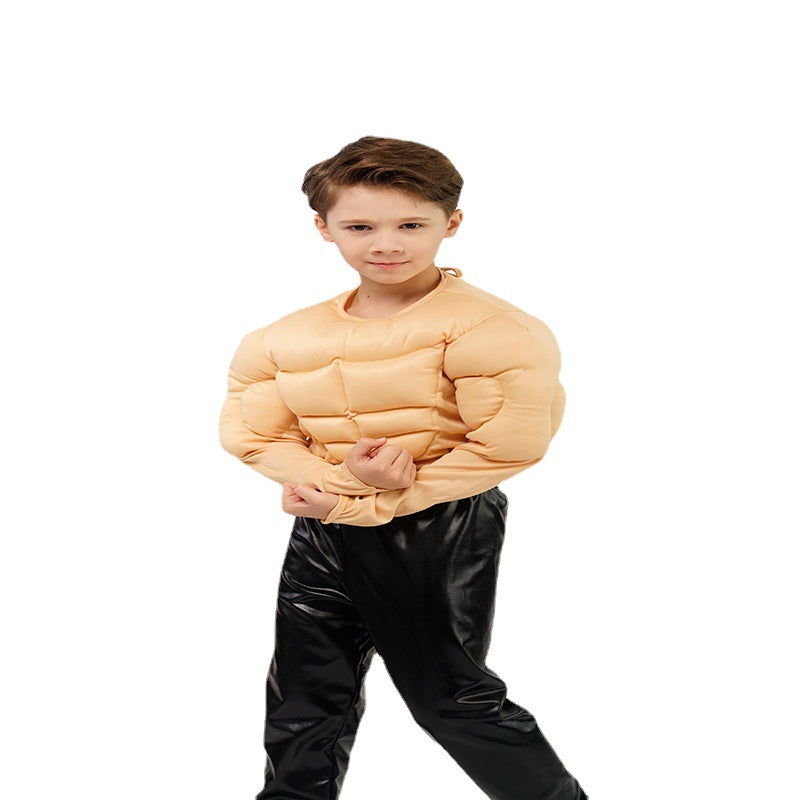 Men's & Children's & Muscle T-shirt Role Play Fake Chest Abdominal Costumes