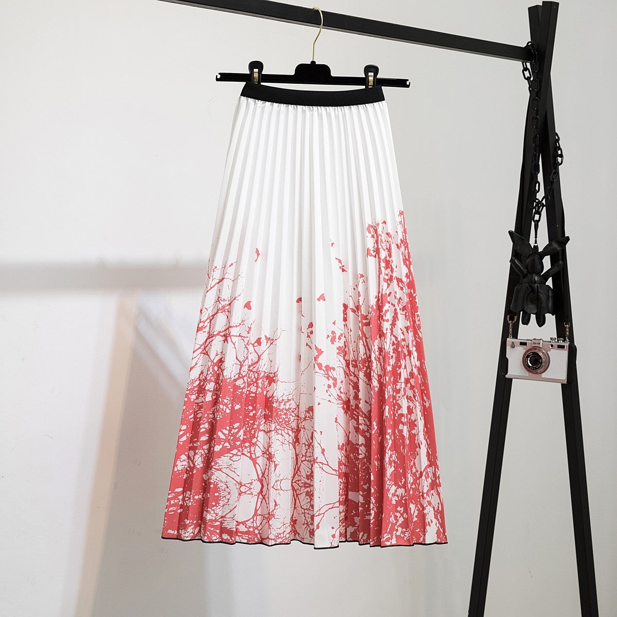 Women's New Half Printed Cartoon Pleated Skirts