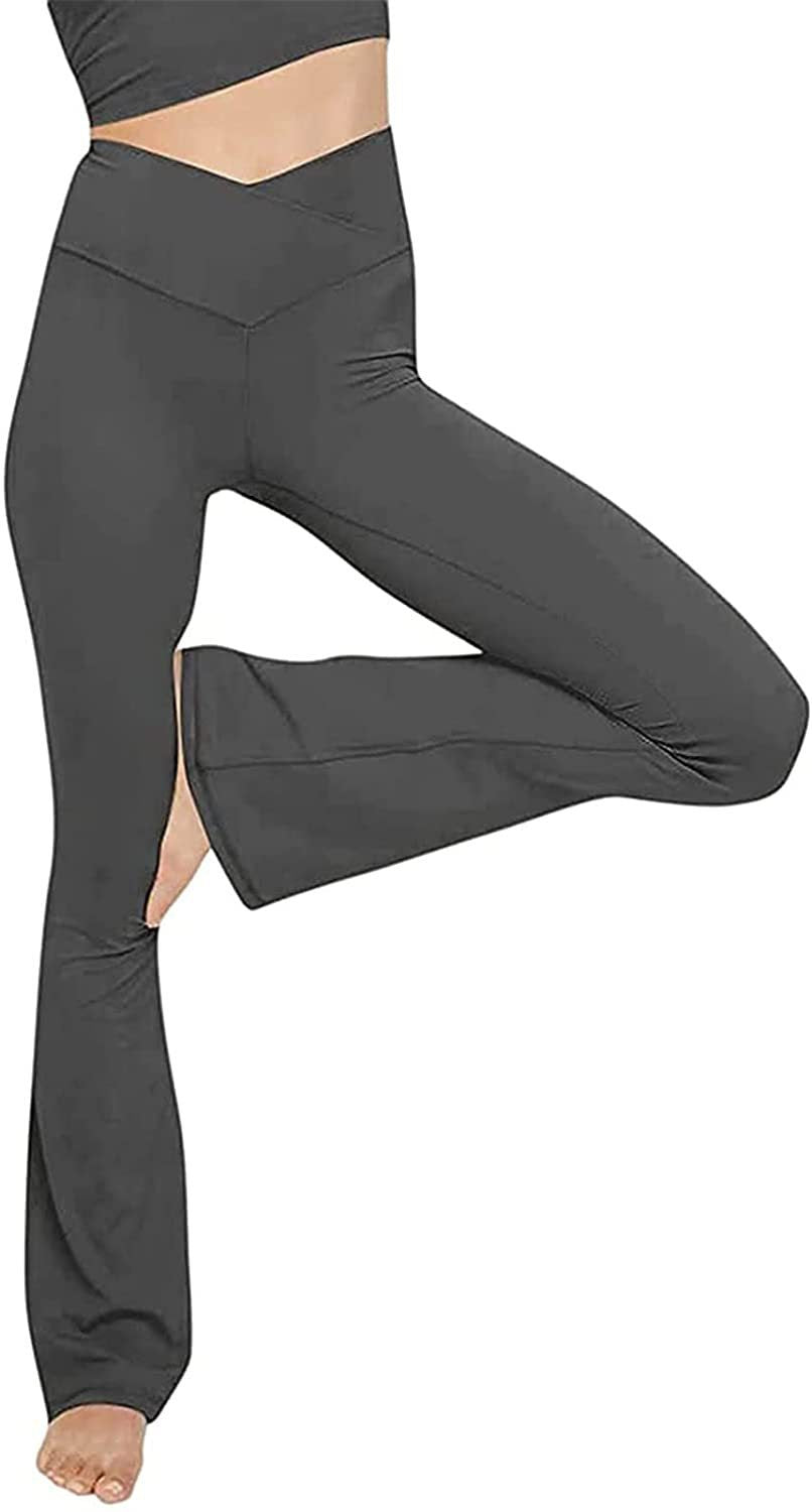 Pantalon décontracté taille haute slim couleur unie