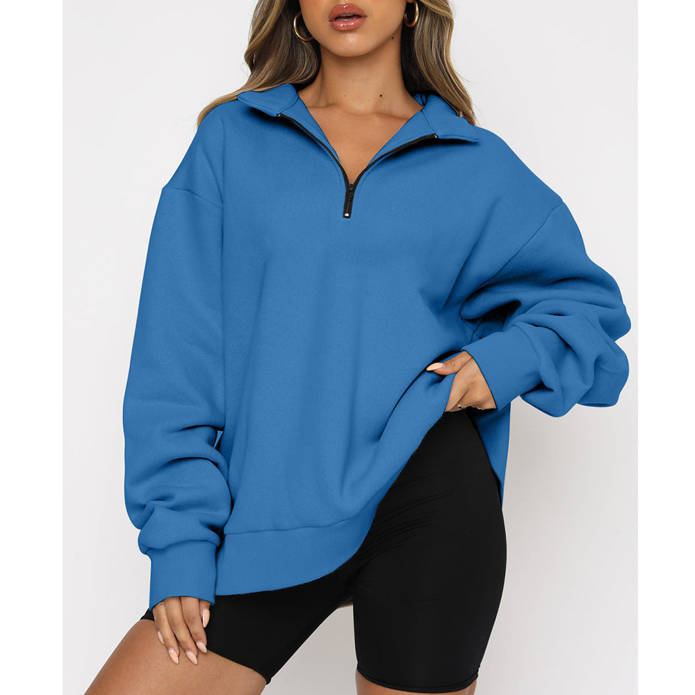 Women's Winter Veet Hoodie Loose Solid Color Sweaters