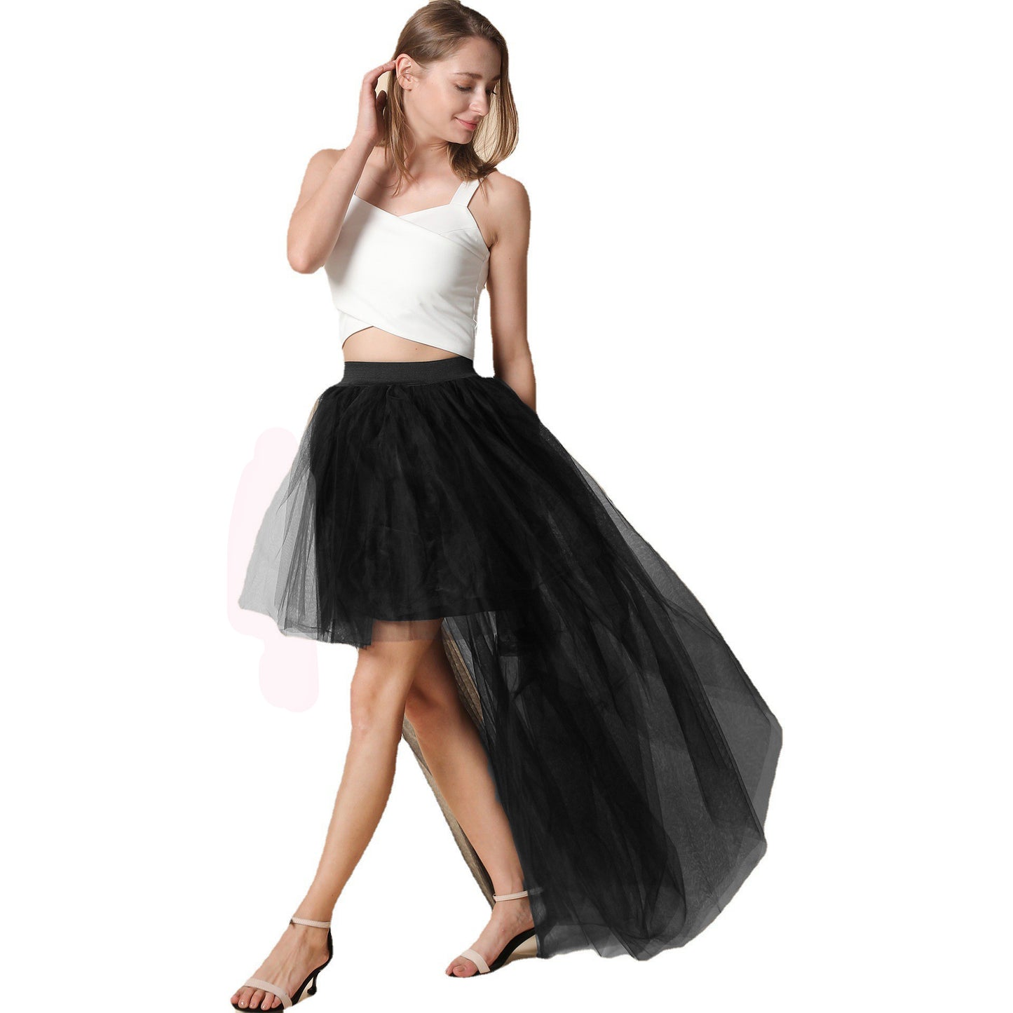 Tulle Sexy Black Mesh Front Back Skirts