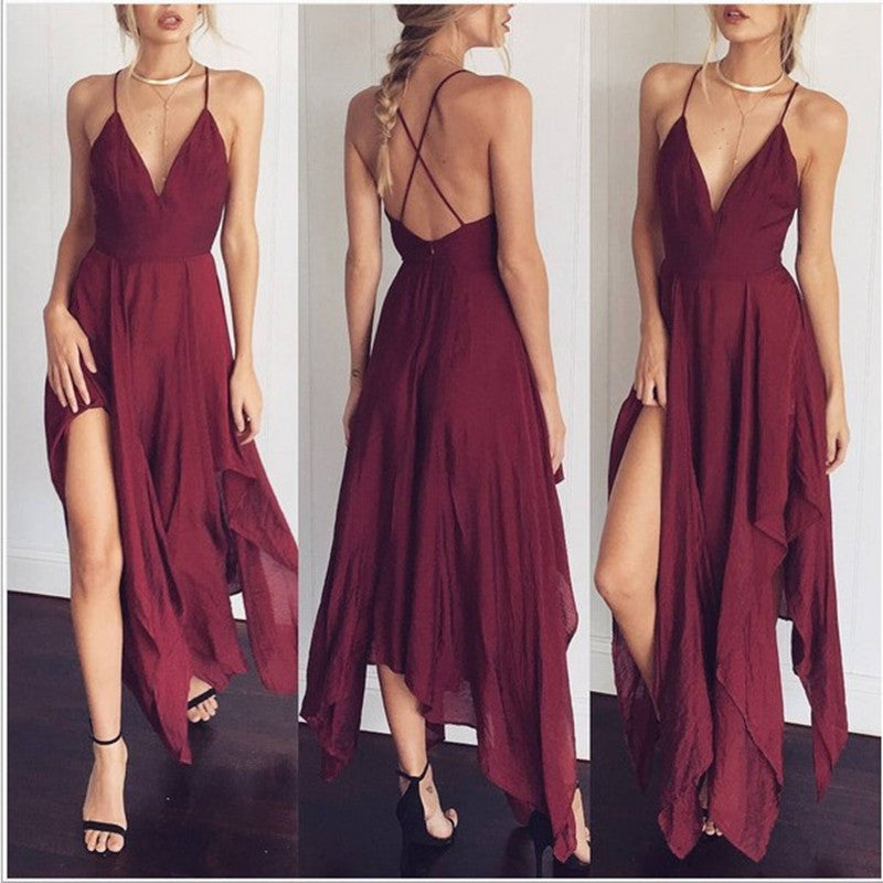 Nightclub Sexy Backless Sleeveless Strap Dress Dresses