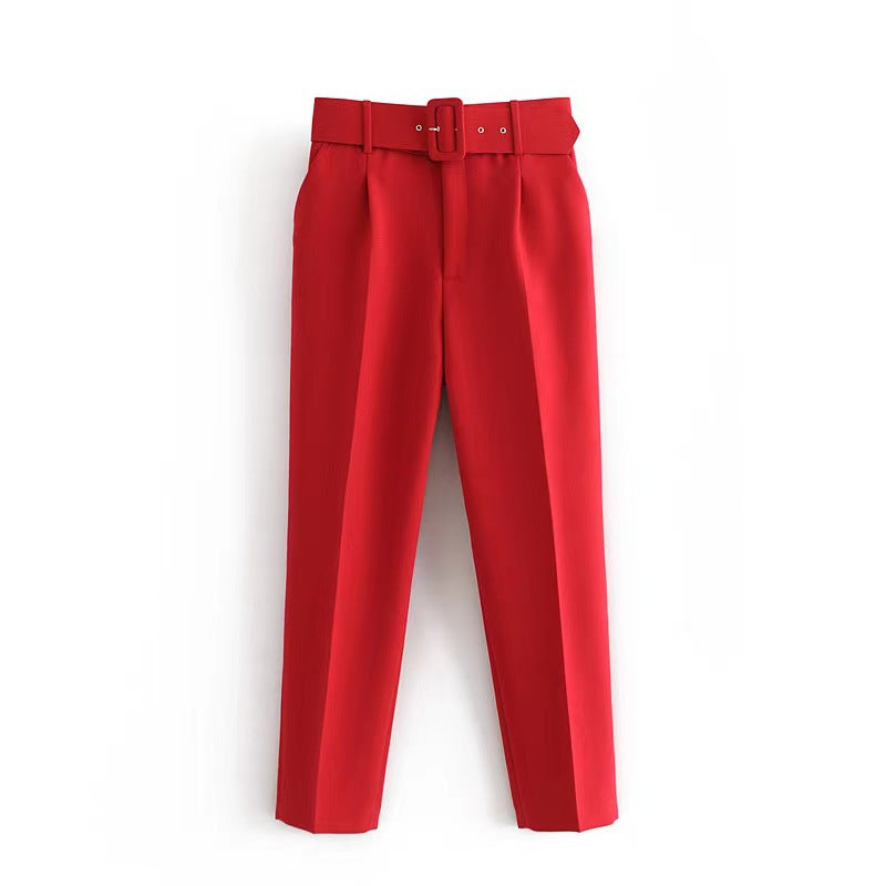 Pantalon slim à ceinture micro-élastique flatteur pour la silhouette