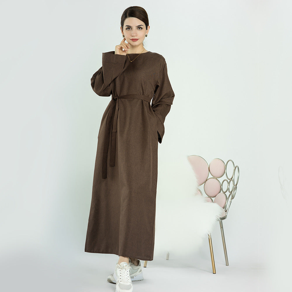 Women's Slouchy Turkish Solid Color Robe Dresses