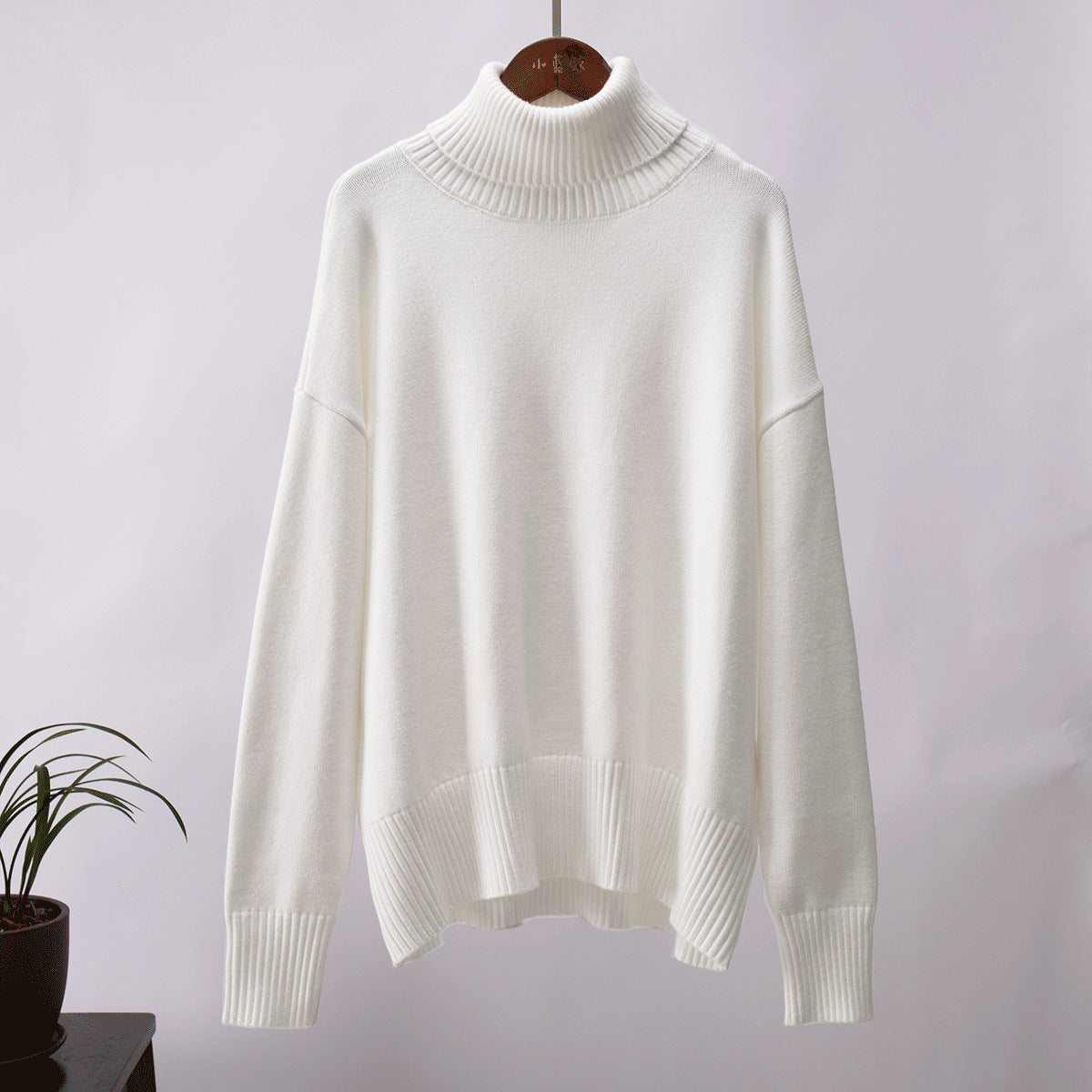 Women's Solid Color Turtleneck Loose Pullover Sweaters